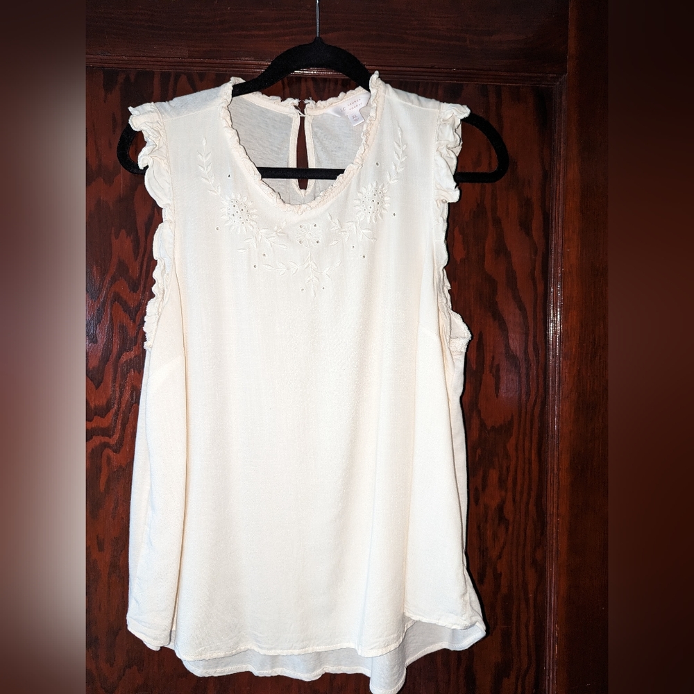 Lauren Conrad Flutter Sleeve Tank XL